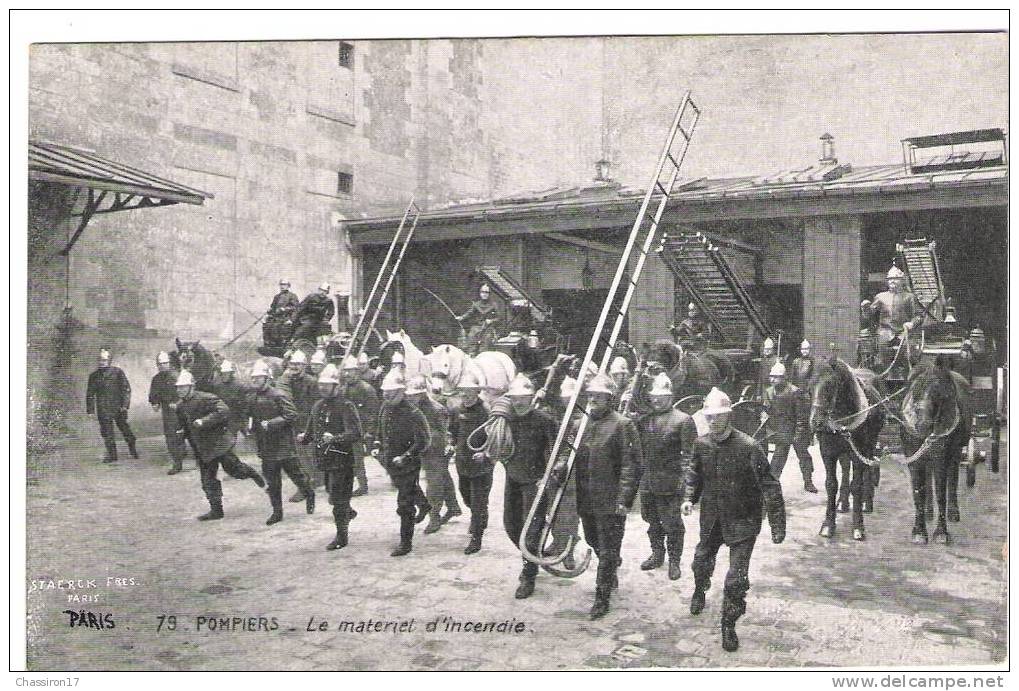 75 - PARIS - POMPIERS - Le Matériel D´incendie   - Pub Au Dos - Feuerwehr