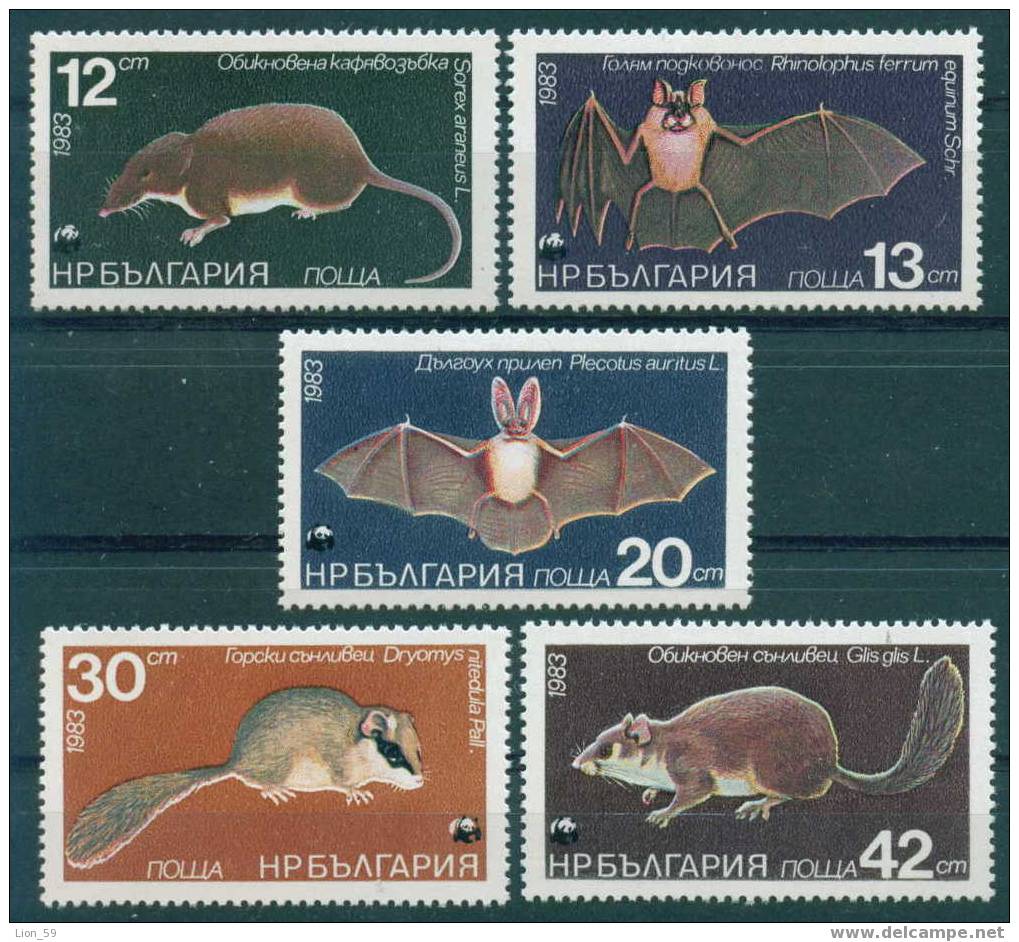 3279 Bulgaria 1983 World Wildlife Fund  WWF ** MNH /Animals, Bats / Geschutzte Saugetiere - Chauve-souris