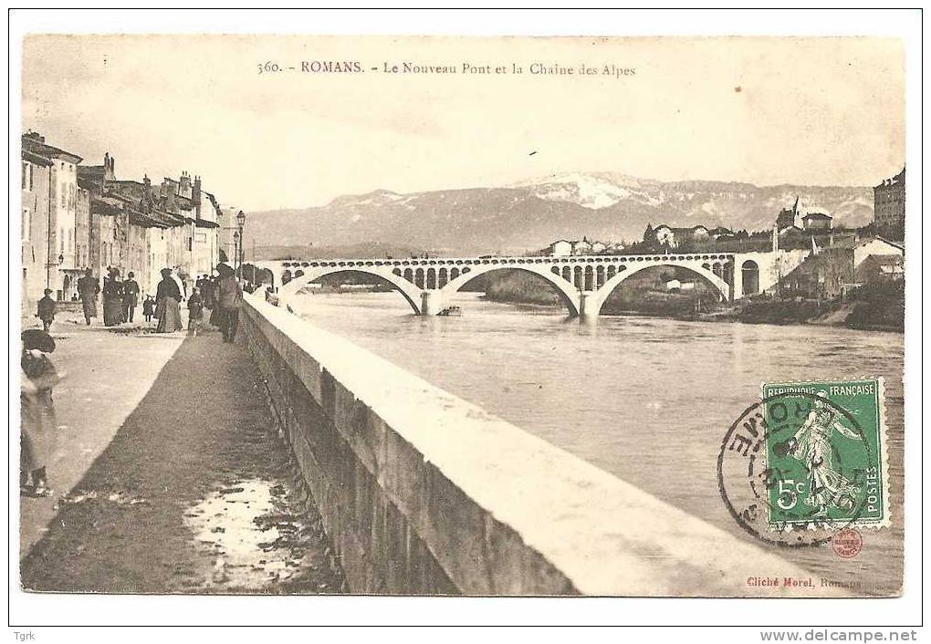 Romans Sur Isere   Le Nouveau Pont Et La Chaîne Des Alpes Animée - Romans Sur Isere