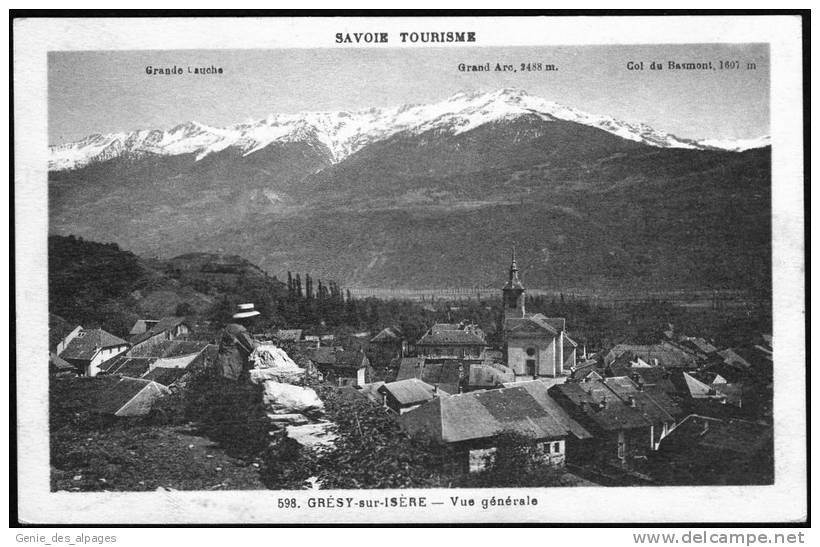 73 - SAVOIE, Grésy Sur Isère, Vue Générale, Savoie Tourisme, Indication Des Sommets, Dos Div.écrite - Gresy Sur Isere