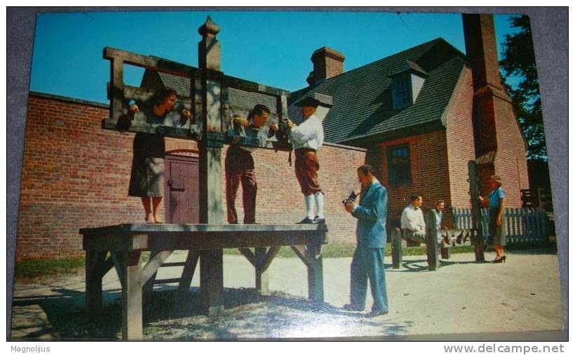 USA,Williamsburg,Virginia,Public Gaol,Jail,Torture,Humiliation,Touristic,postcard - Aduana