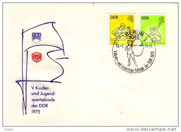 RDA FDC Michel 2065/68 Spartakiade Des Enfants Et De La Jeunesse Sports TBE Cote 3,70 - Briefe U. Dokumente