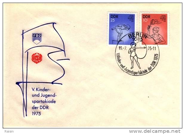 RDA FDC Michel 2065/68 Spartakiade Des Enfants Et De La Jeunesse Sports TBE Cote 3,70 - Briefe U. Dokumente