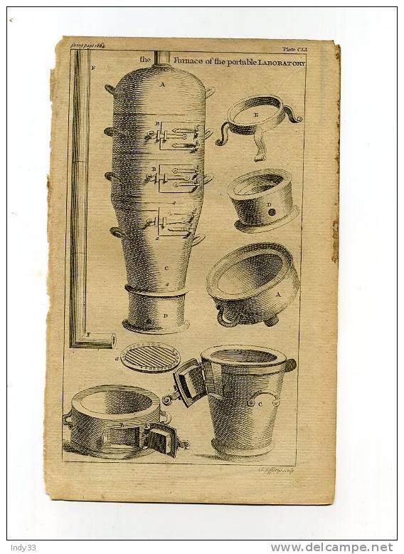 - THE FURNACE OF THE PORTABLE LABORATORY... . EAU FORTE DU XVIIIe S. - Altri & Non Classificati