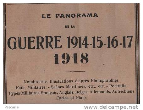PANORAMA GUERRE 1914-15-16-17 1918 -N°134- AQUARELLES - ARC DE TRIOMPHE - SARRAIL - DUBAIL - BALFOURIER - GAZ - Informations Générales