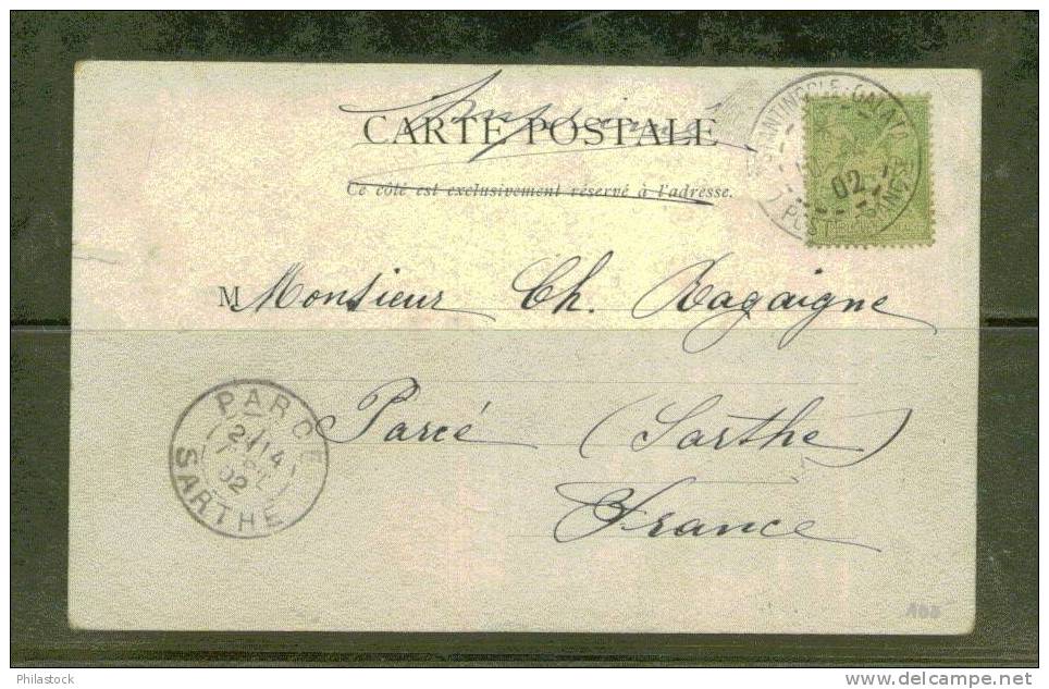 FRANCE N° 106 Obl. S/CPA Illustree Constantinople  Obl. Galata - Sonstige & Ohne Zuordnung