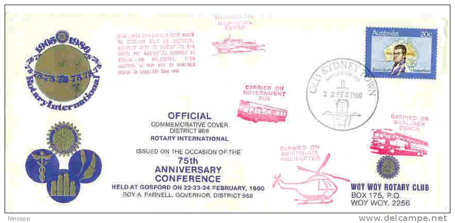 Australia-1980 75th Anniversary Conference Souvenir Cover - Rotary, Lions Club