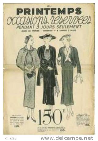 Mini-Catalogue Grands Magasins Au Printemps  - 1942 ? - Non Classés