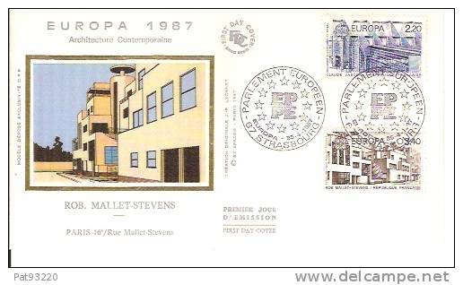 EUROPA/FRANCE/1987/DFC Sur Soie/ Architecture Moderne/1 Enveloppe Strasbourg /cote 2005 =3.50 €ur - 1987