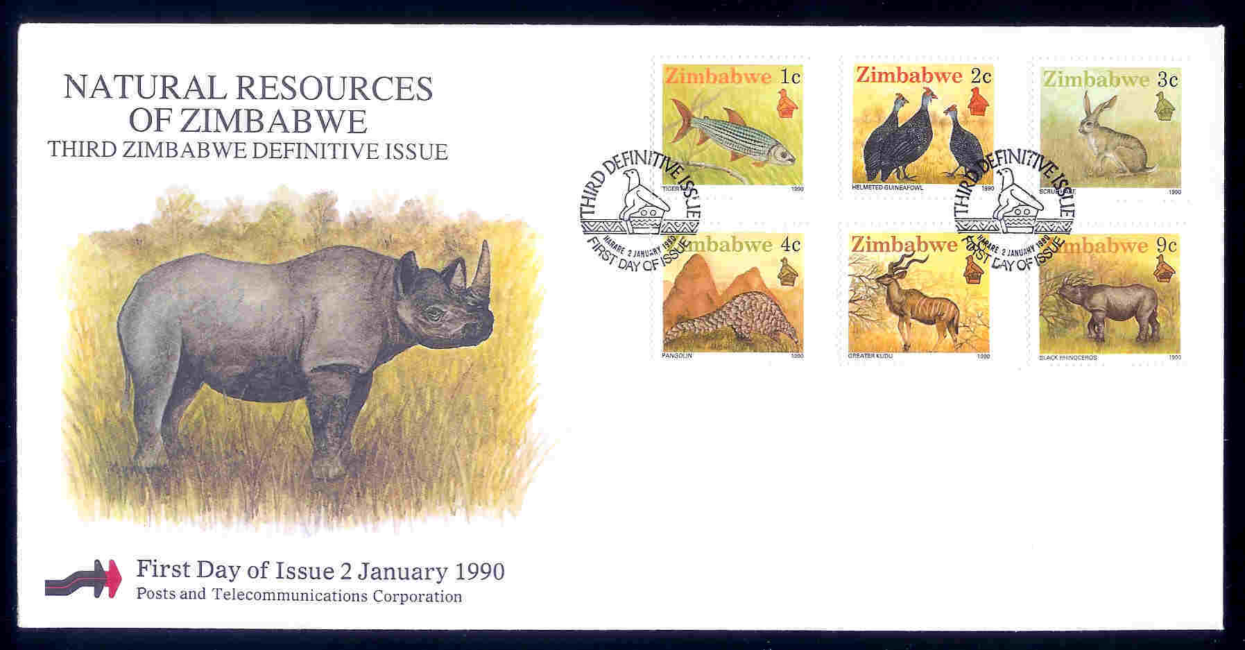 ZIMBABWE 1990 FDC Definitives 418-435 F737A+B+C - Zimbabwe (1980-...)