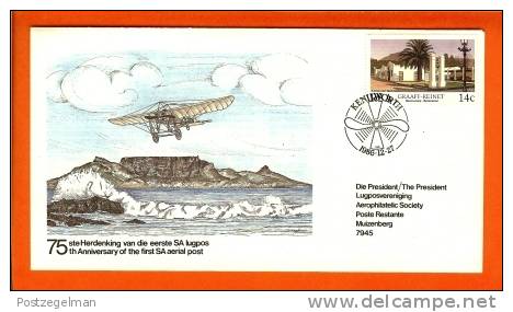 RSA 27-12-86 Airway Cover CC 75 Years First SA Airmail - Airplanes