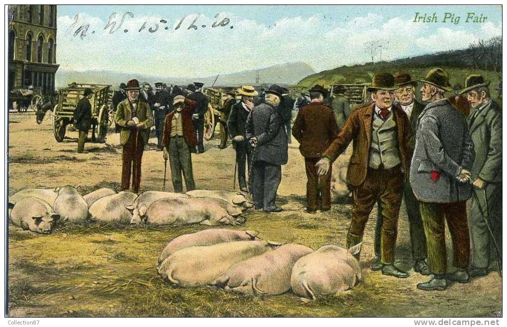 ROYAUME UNI - IRISH PIG FAIR - FOIRE Au COCHONS - AGRICULTURE - FERME - SERIE VALENTINE'S - Andere & Zonder Classificatie