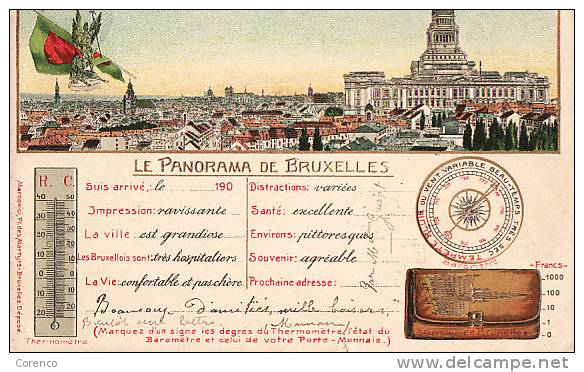 BEL   A 73  BRUXELLES   Panorama   Circulée  1906 - Panoramische Zichten, Meerdere Zichten