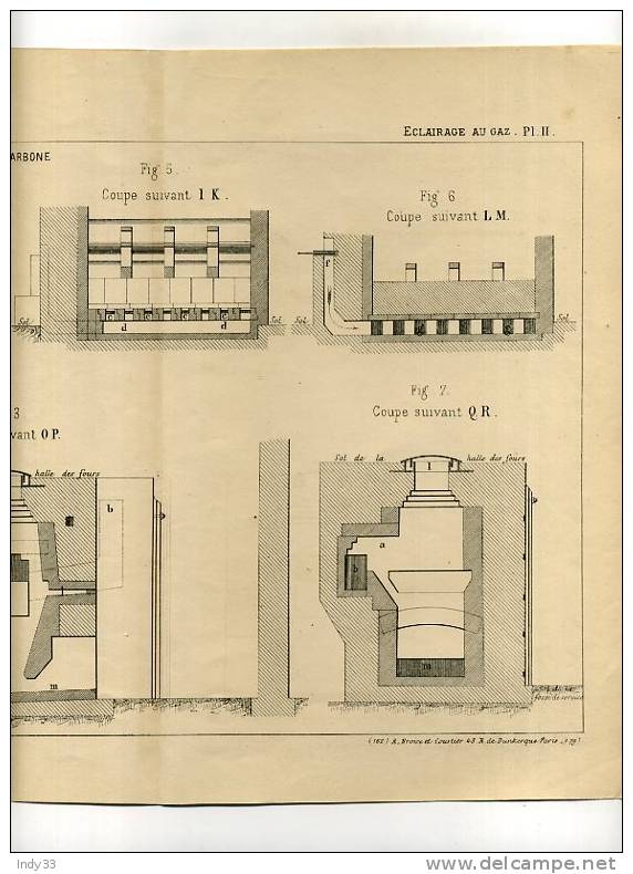 - ECLAIRAGE AU GAZ . FOUR A 8 CORNUES... . GRAVURE DE L´EXPOSITION DE 1878 - Other & Unclassified