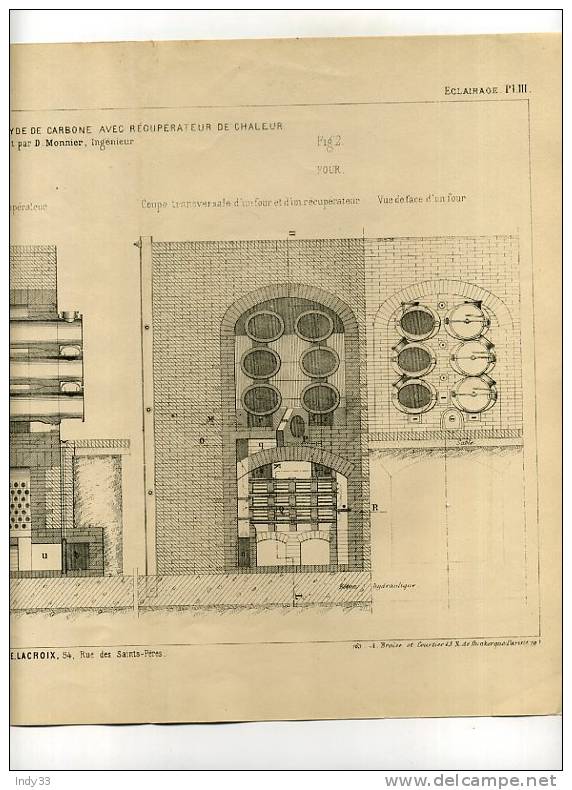 - ECLAIRAGE AU GAZ . FOUR A 6 CORNUES... . GRAVURE DE L´EXPOSITION DE 1878 DE PARIS - Other & Unclassified