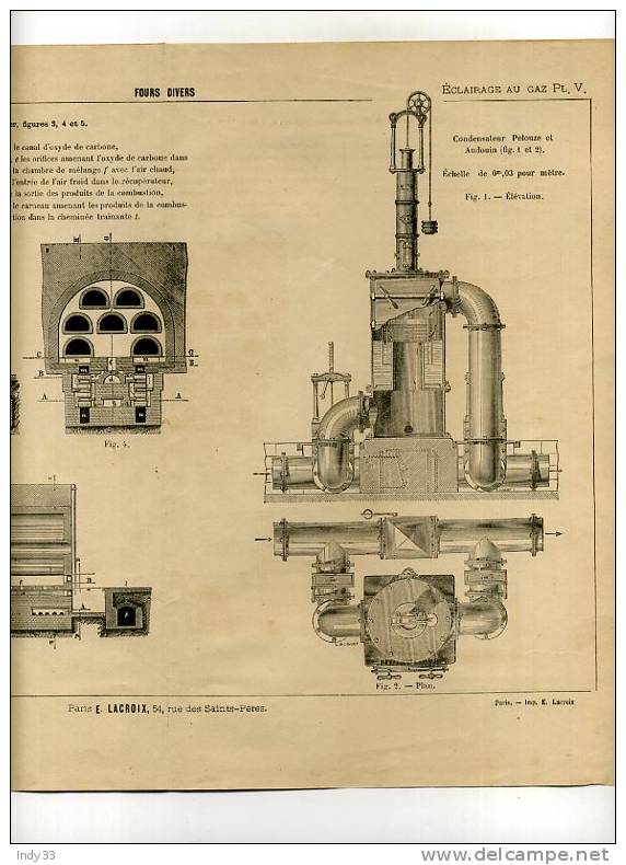 - ECLAIRAGE  AU GAZ . FOURS DIVERS... . GRAVURE DE L´EXPOSITION DE 1878 DE PARIS - Macchine