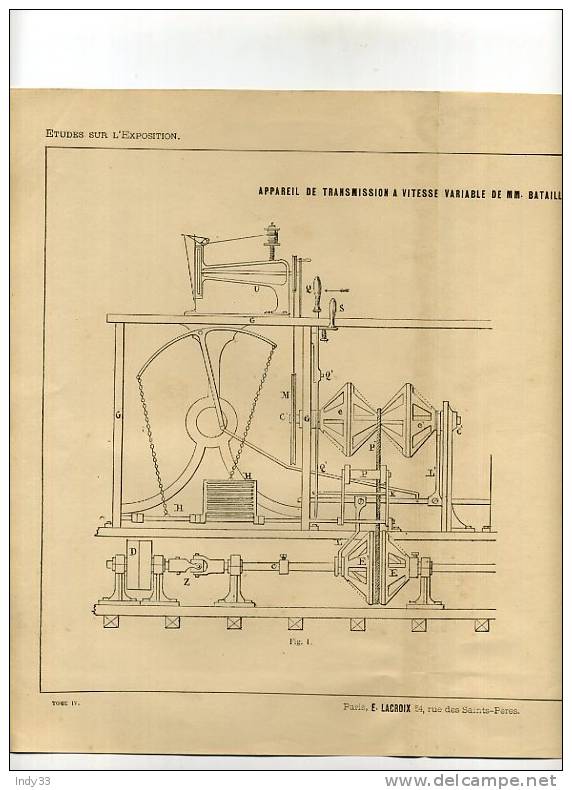 - L´HABILLEMENT . APPAREIL DE TRANSMISSION ... . GRAVURE DE L´EXPOSITION DE 1878 DE PARIS - Autres & Non Classés