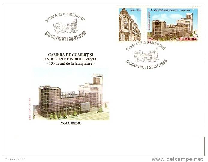 Fdc Romania 1998/ The Chamber Of Commerce - FDC