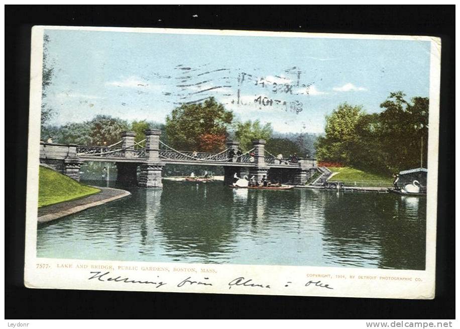 Lake And Bridge, Public Gardens, Boston, Massachusetts 1905 - Boston