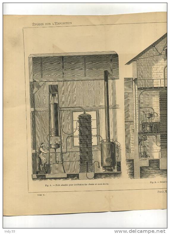 - DISTILLATION . APPAREILS SAVALLE . GRAVURE DE L´EXPOSITION DE PARIS DE 1878 - Otros & Sin Clasificación