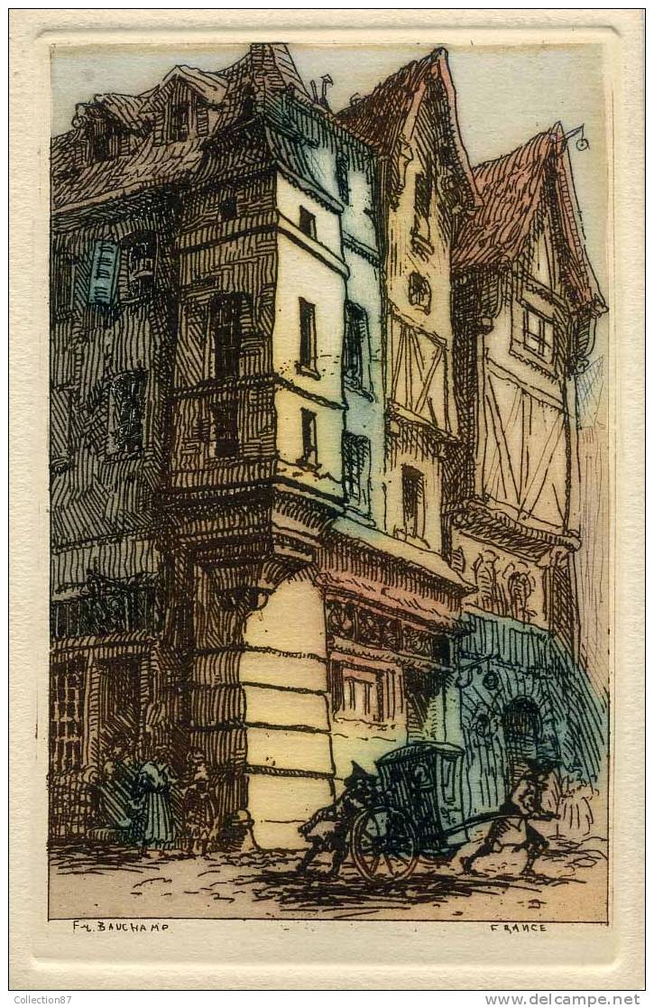 BARRE DAYEZ - 95 - BEAUCHAMP - CARTE LITHOGRAPHIE STYLE GRAVURE - DOS VIERGE NON SIGNE - Beauchamp