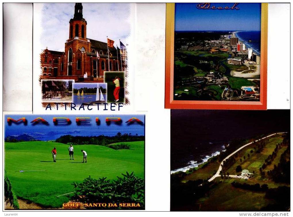 4 Carte De Golf - 4 Golf Postcards - - Golf