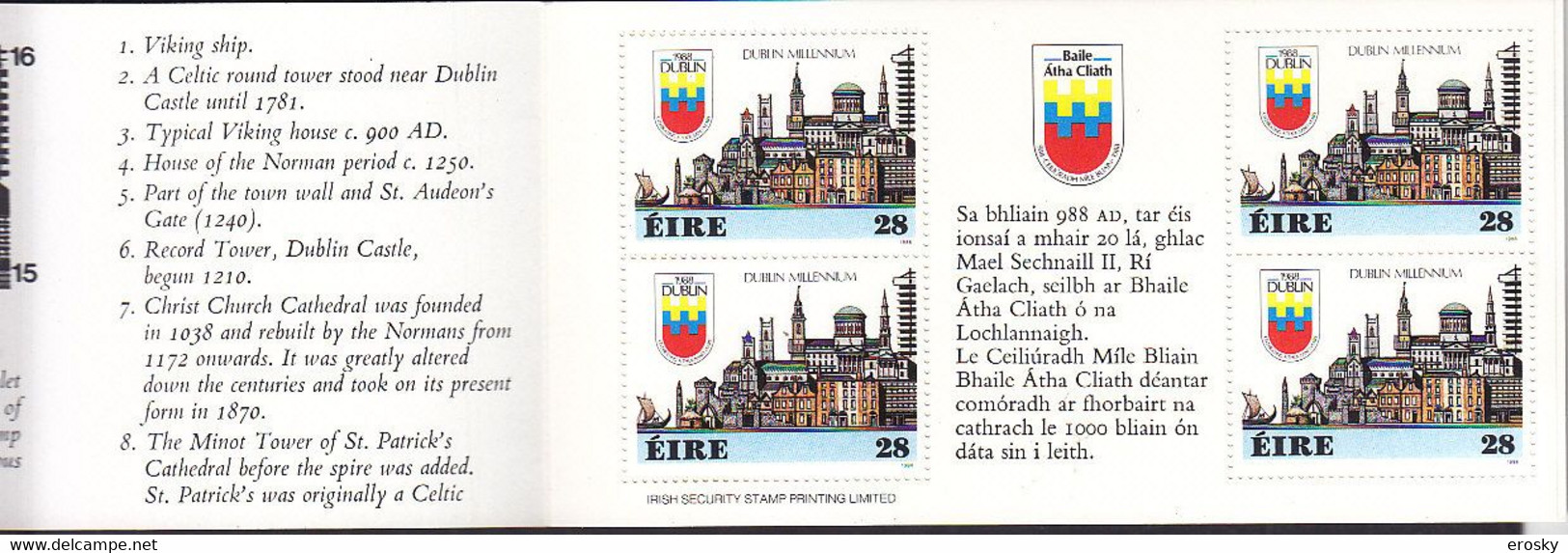 E793 - IRLANDE IRELAND Yv N°645 ** CARNET - Carnets