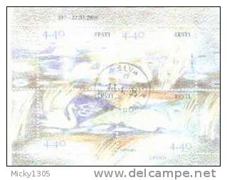 Estland / Estonia - Block Gestempelt / Miniature Sheet Used (V308) - Swans