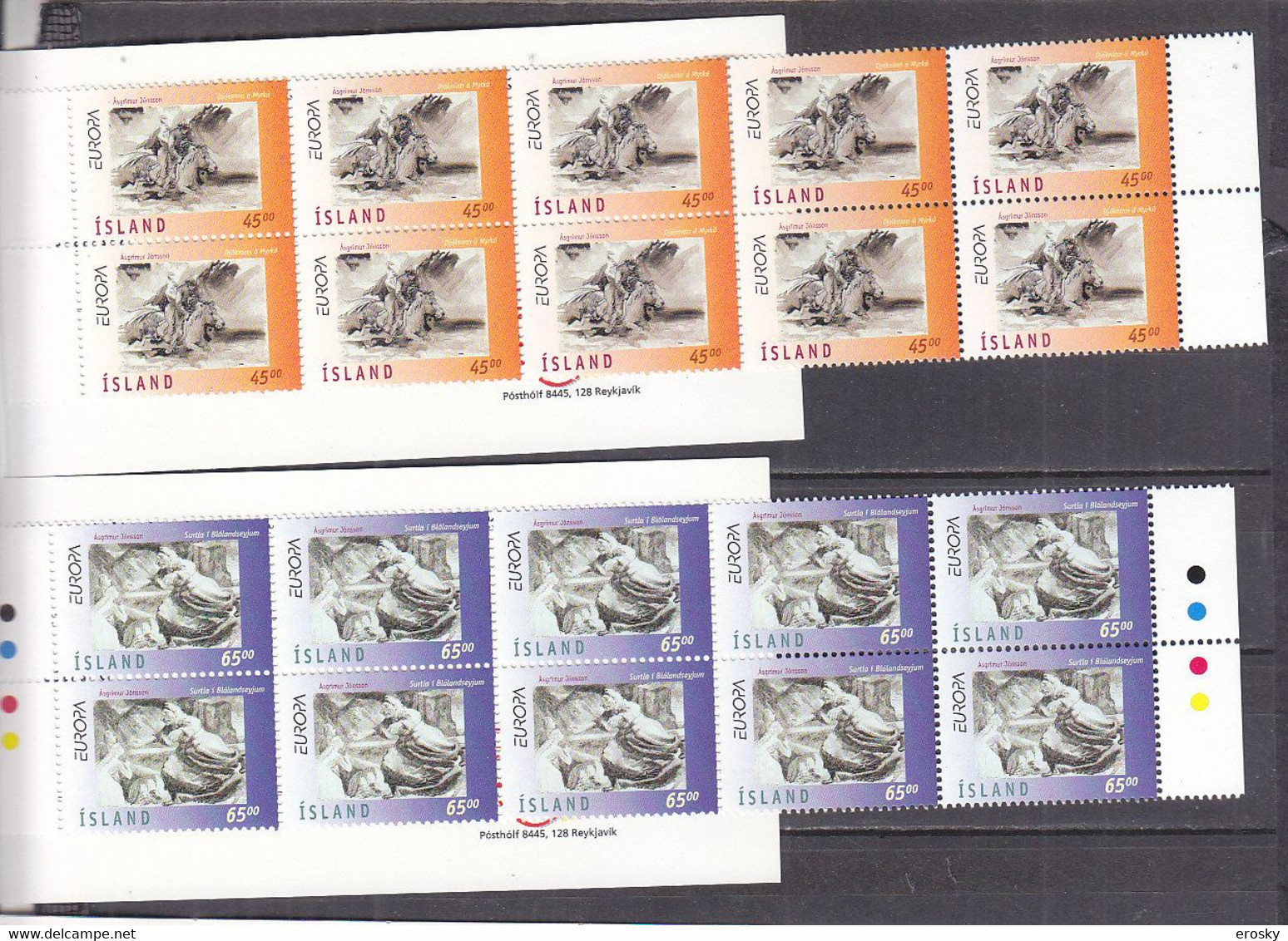 E802 - ISLANDE ICELAND Yv N°825/26 ** CARNETS EUROPA CEPT - Carnets