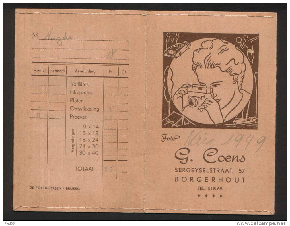 Oud Foto Negatieven Mapje Borgerhout G.Coens 1949 - Andere & Zonder Classificatie