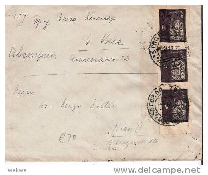 Rl152/ - UDSSR -  Oktoberrevolution 5. Jahrestag 1922. Dreierstreifen (2) - Storia Postale