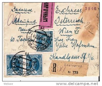 Rl170/ - UDSSR -  Kopfbilder Arbeiter/Bauer 1929, Einschr./Express, Wien - Cartas & Documentos