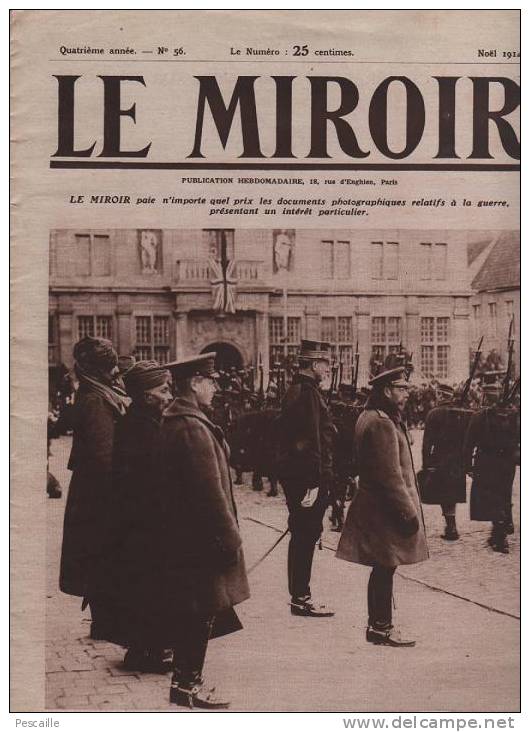 56 LE MIROIR NOEL ( 20 DECEMBRE ) 1914 - GEORGE V - TELEGRAPHISTES - YPRES - SUISSE - CAMOUFLAGE - - Informations Générales