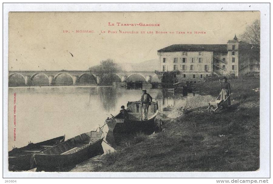 19  -  MOISSAC  --  Le Pont Napoléon Et Les Bords Du Tarn En Hiver - Moissac