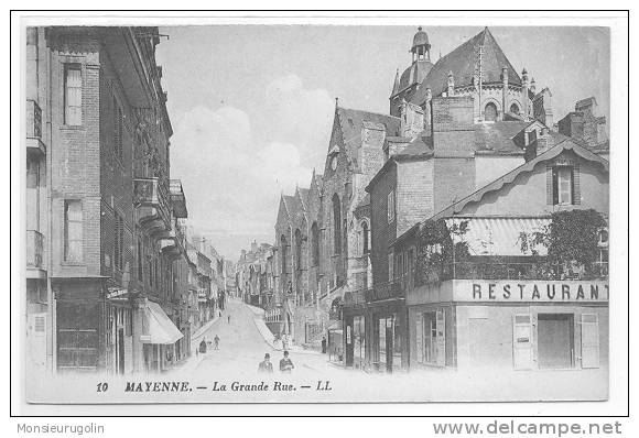 53 )FL) MAYENNE, La Grande Rue, LL 10 / ANIMEE, (restaurant à Droite) - Mayenne