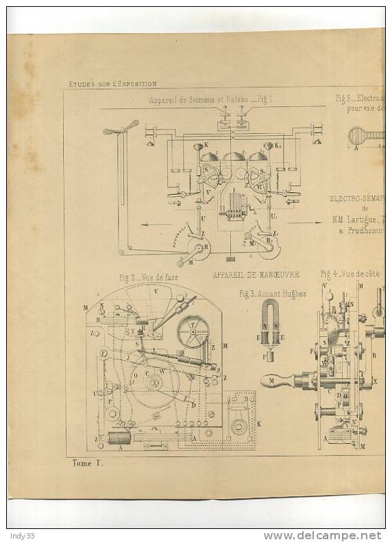 - CHEMINS DE FER . APPAREILS DE SECURITE  . GRAVURE DE L´EXPOSITION DE PARIS DE 1878 - Eisenbahnverkehr