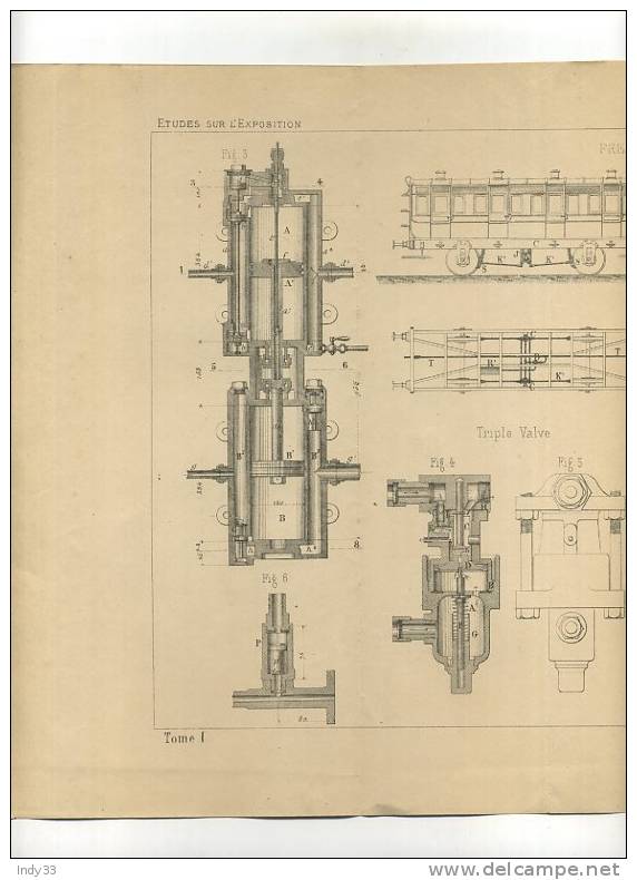 - CHEMINS DE FER . FREINS ... . GRAVURE DE L´EXPOSITION DE PARIS DE 1878 - Spoorweg