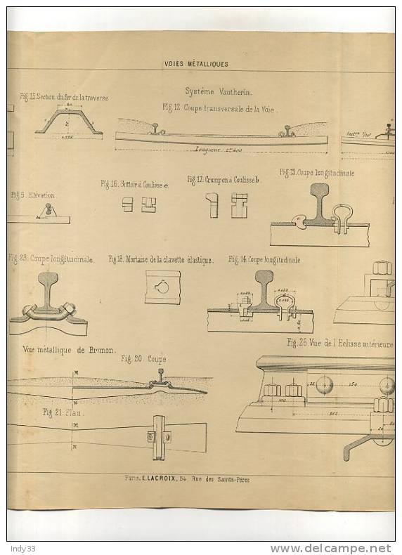 - CHEMINS DE FER . VOIES METALLIQUES . GRAVURE DE L´EXPOSITION DE PARIS DE 1878 - Railway