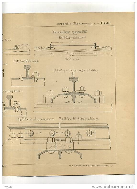 - CHEMINS DE FER . VOIES METALLIQUES . GRAVURE DE L´EXPOSITION DE PARIS DE 1878 - Railway