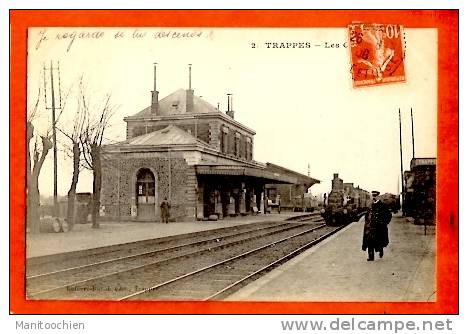 DEP 78 TRAPPES LES QUAI DE LA GARE AVEC TRAIN - Trappes