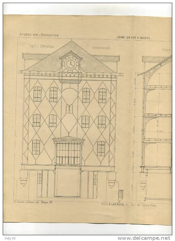 - USINE EN FER A NOISEL .  GRAVURE DE L´EXPOSITION DE PARIS DE 1878 - Ironwork