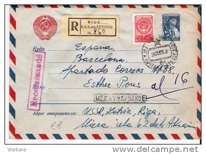 Rl190/  - UDSSR - Riga-Barcelona 1959, Mediziner/Mikroskop Auf GA - Cartas & Documentos