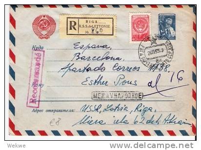 Rl190/  - UDSSR - Riga-Barcelona 1959, Mediziner/Mikroskop Auf GA - Lettres & Documents