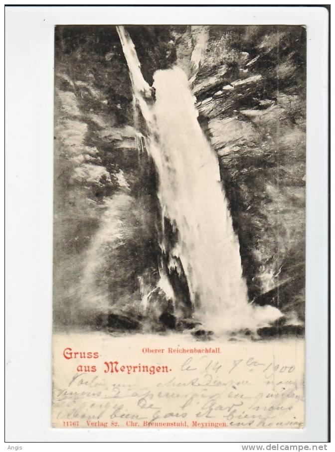 CPA---- SUISSE ----   MEYRINGEN----GRUSS AUS MEYRINGEN---OBERER REICHENBACHFALL - Reichenbach Im Kandertal