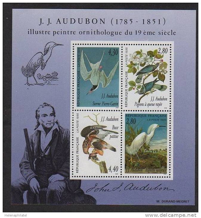 Série Arts Décoratifs Hommage Au Peintre Ornitologue J.J. Audubon  N° 18 LUXE ** - Ungebraucht