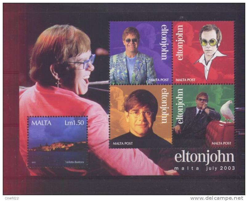 Malte, Elton John, Bloc-feuillet Neuf ** 2003 - Sänger