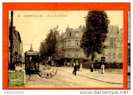 DEP 78 CHATOU RUE DE SAINT GERMAIN AVEC TRAMWAI - Chatou