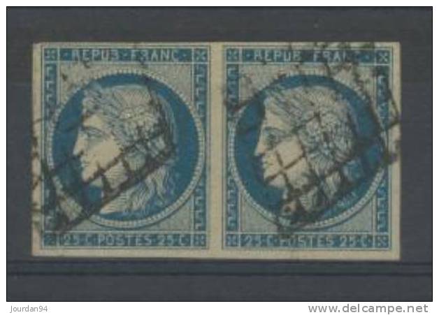 FRANCE        N°4 EN PAIRE. - 1849-1850 Ceres