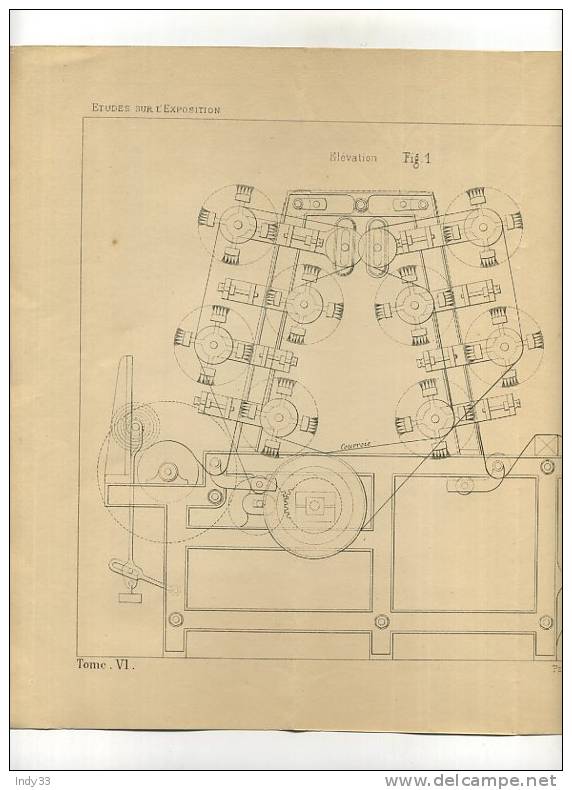 - IMPRESSION ET TEINTURE . MACHINE A BROSSER . GRAVURE DE L´EXPOSITION DE PARIS DE 1878 - Tapis & Tapisserie