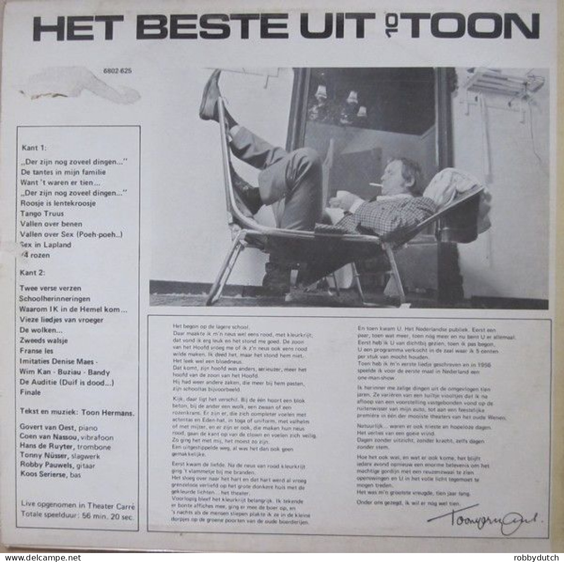 * LP * TOON HERMANS - HET BESTE UIT 10 TOON (24 ROZEN) - Humour, Cabaret